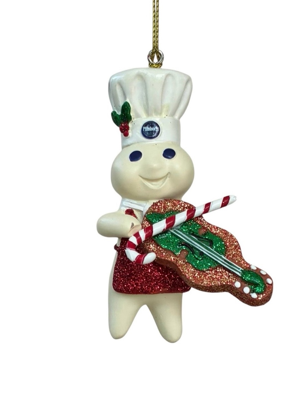 Vintage Danbury Mint Pillsbury Doughboy Glitter Holiday Ornament